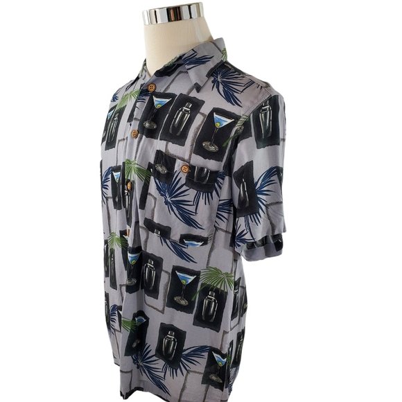 Men's Martini Cocktail Casual Button Up Shirt by Knightsbridge - Picture 6 of 7